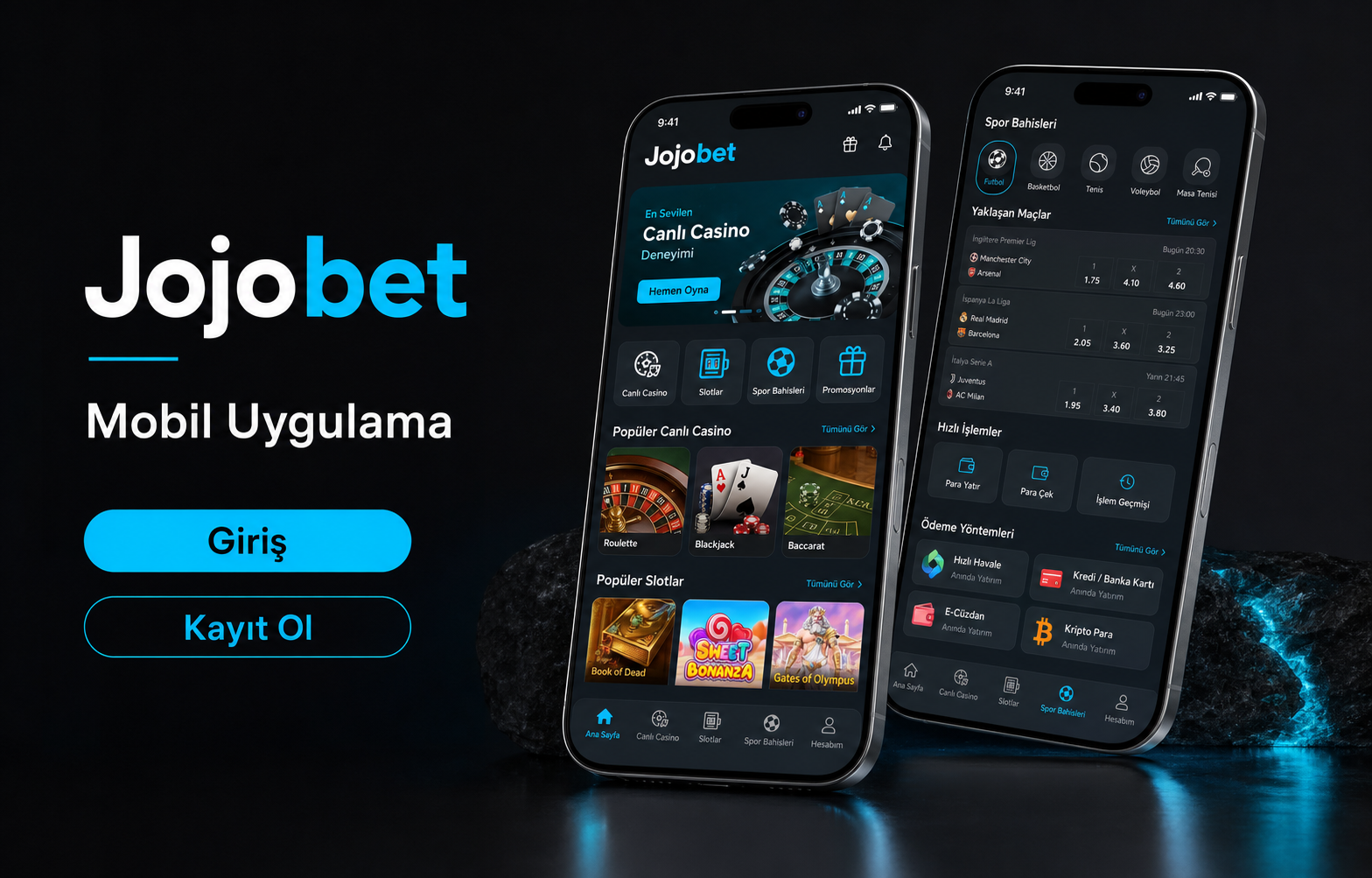 Jojobet mobil uygulama arayüzü